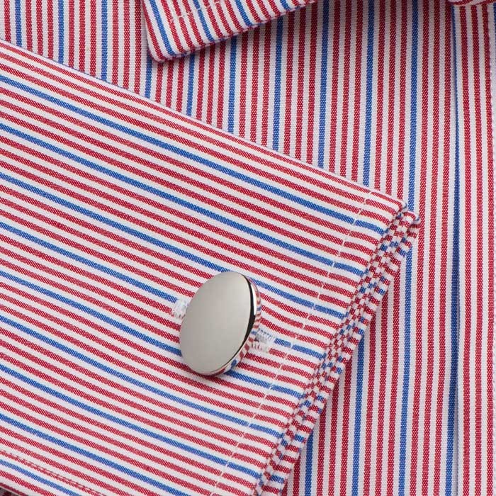 Red & Blue Sackville Stripe Poplin | AUSTENBROTHERS.NL Blauw wit gestreept overhemd van Austen Brothers