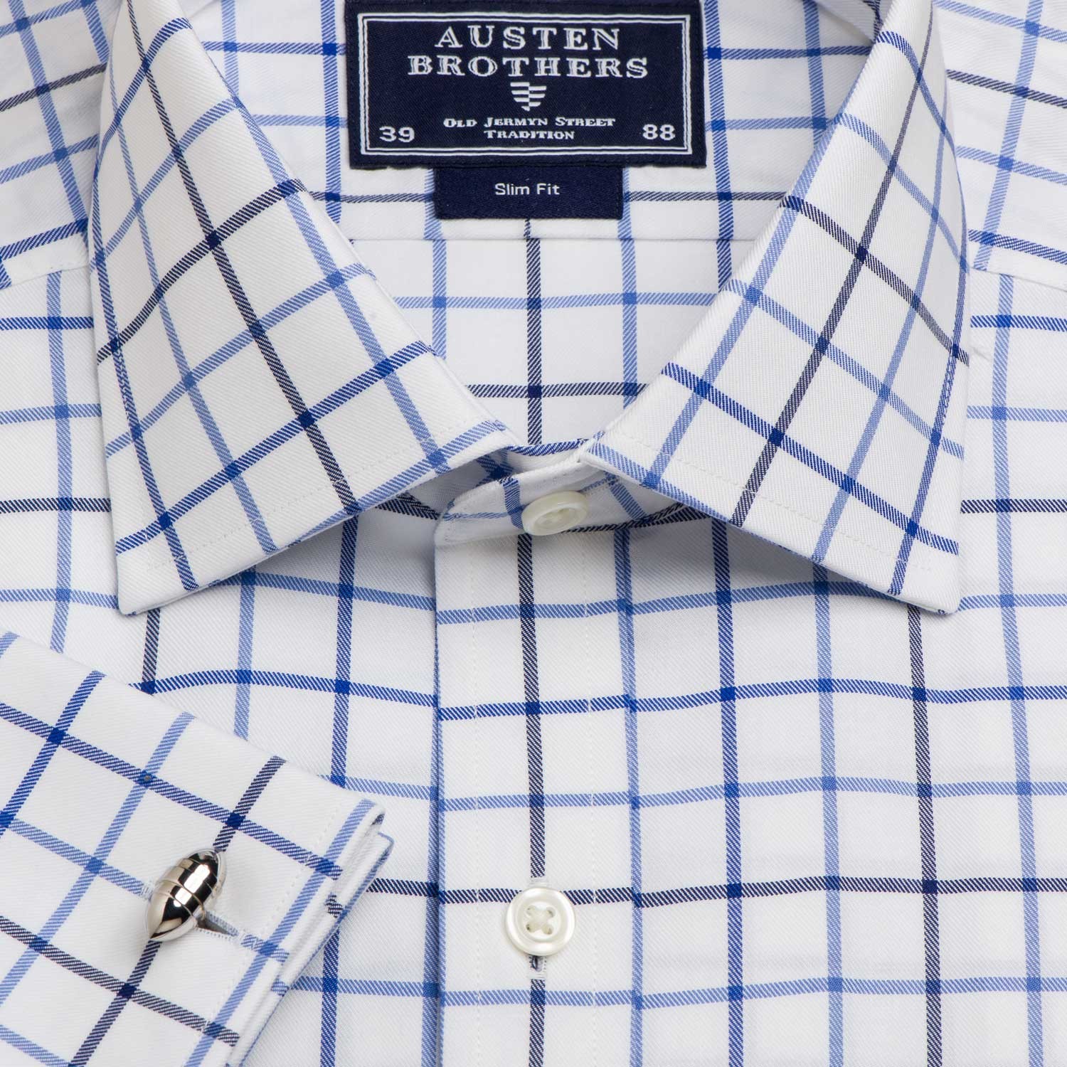 Blue & Navy Turnham Check Twill