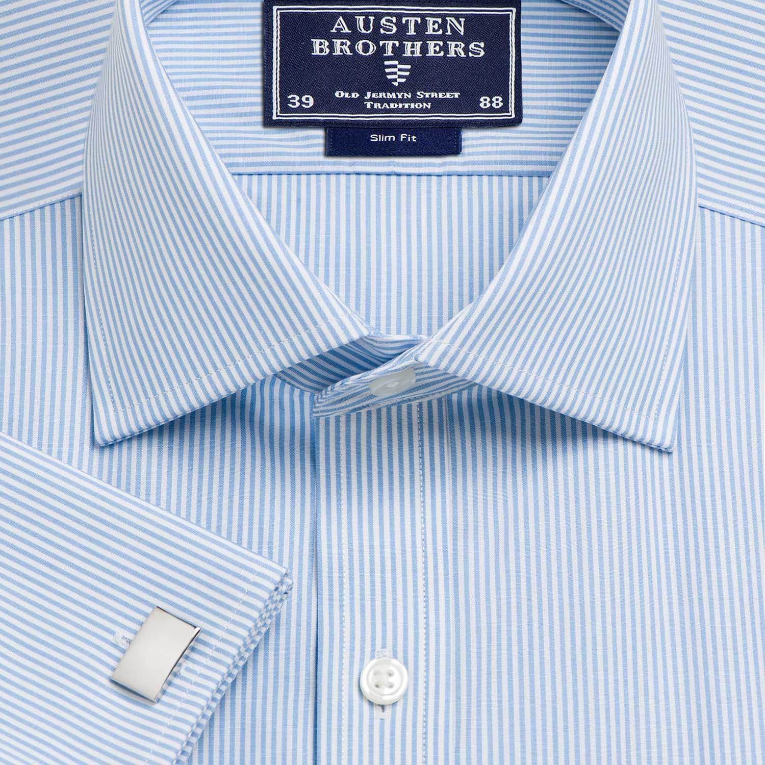 Sky Fine Stripe Poplin