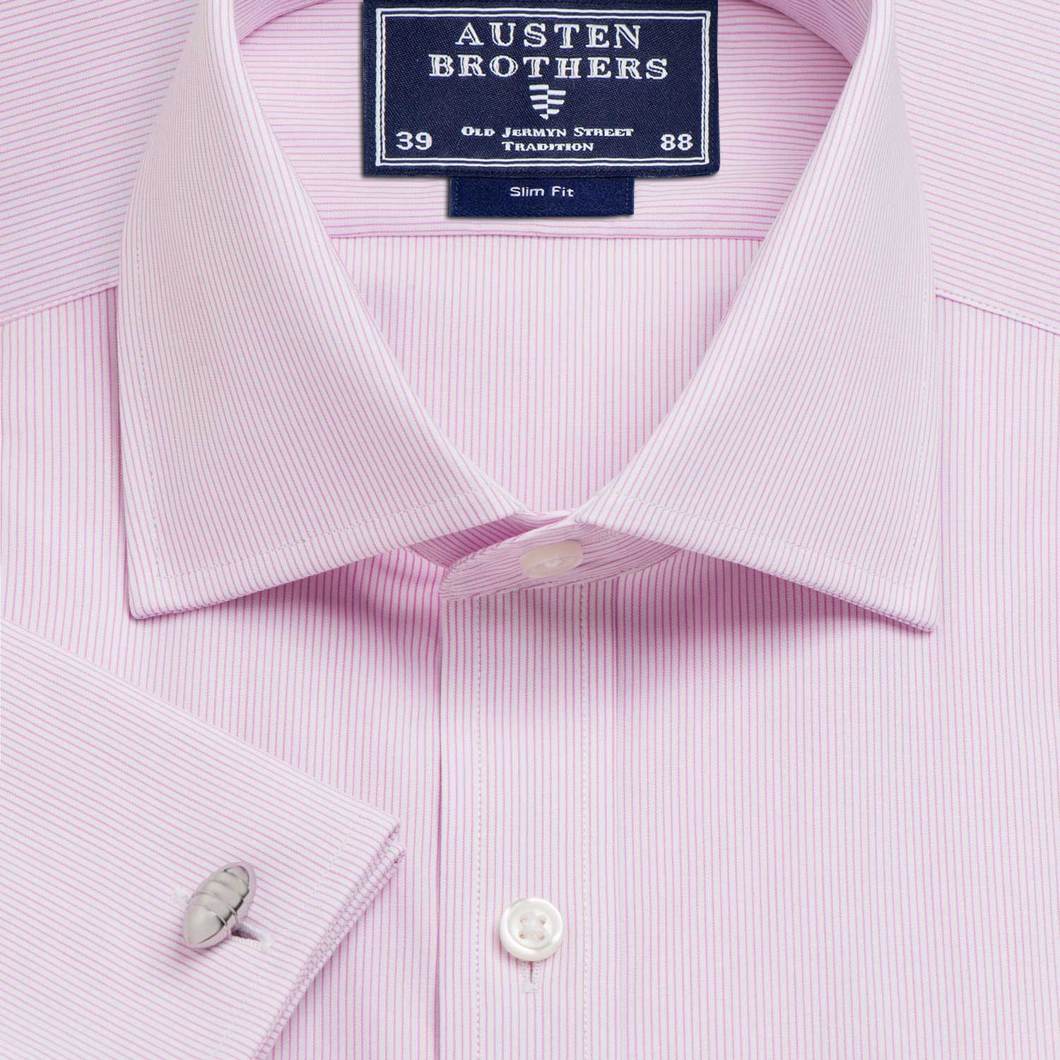 Pink Fine Stripe Poplin