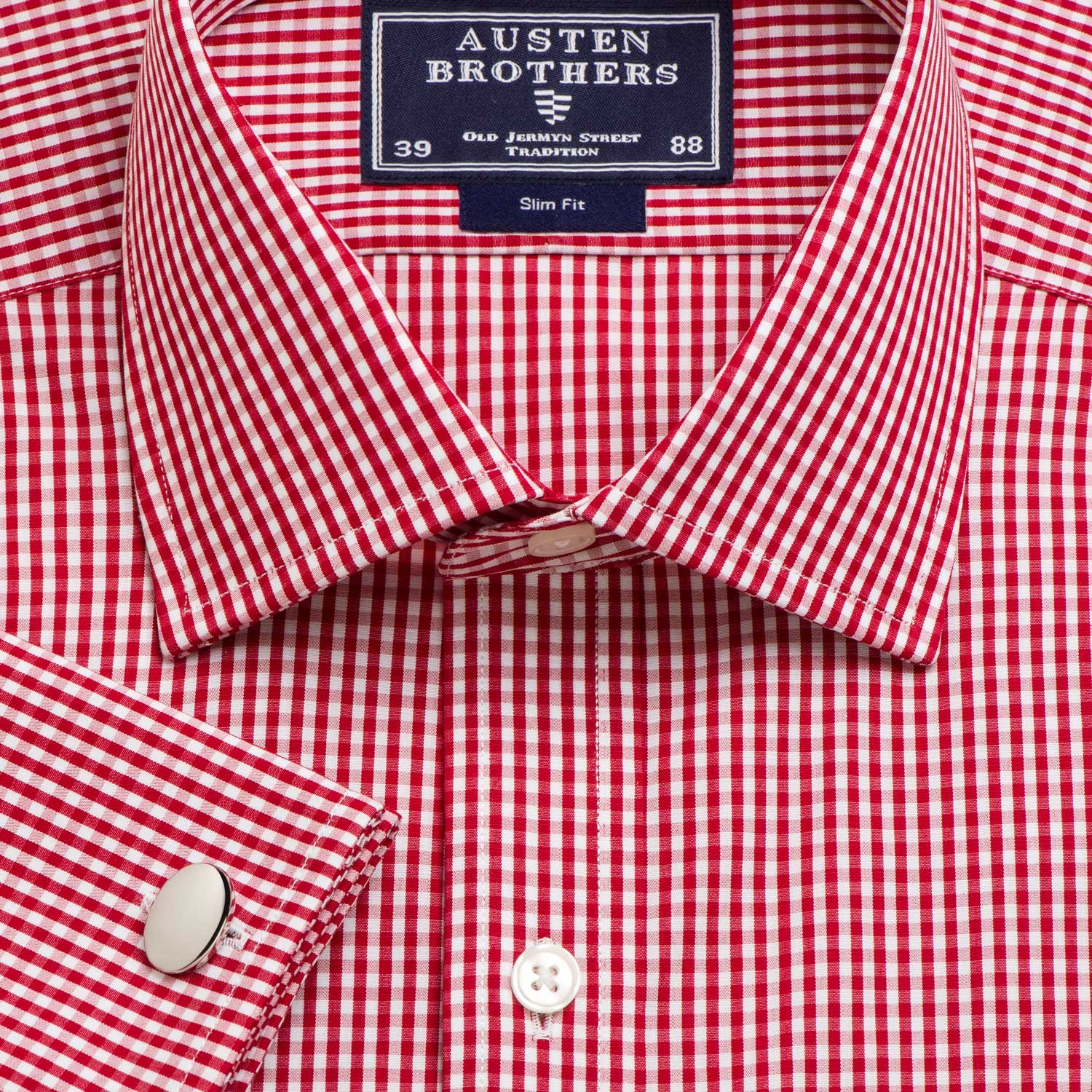 Red Gingham Check Poplin