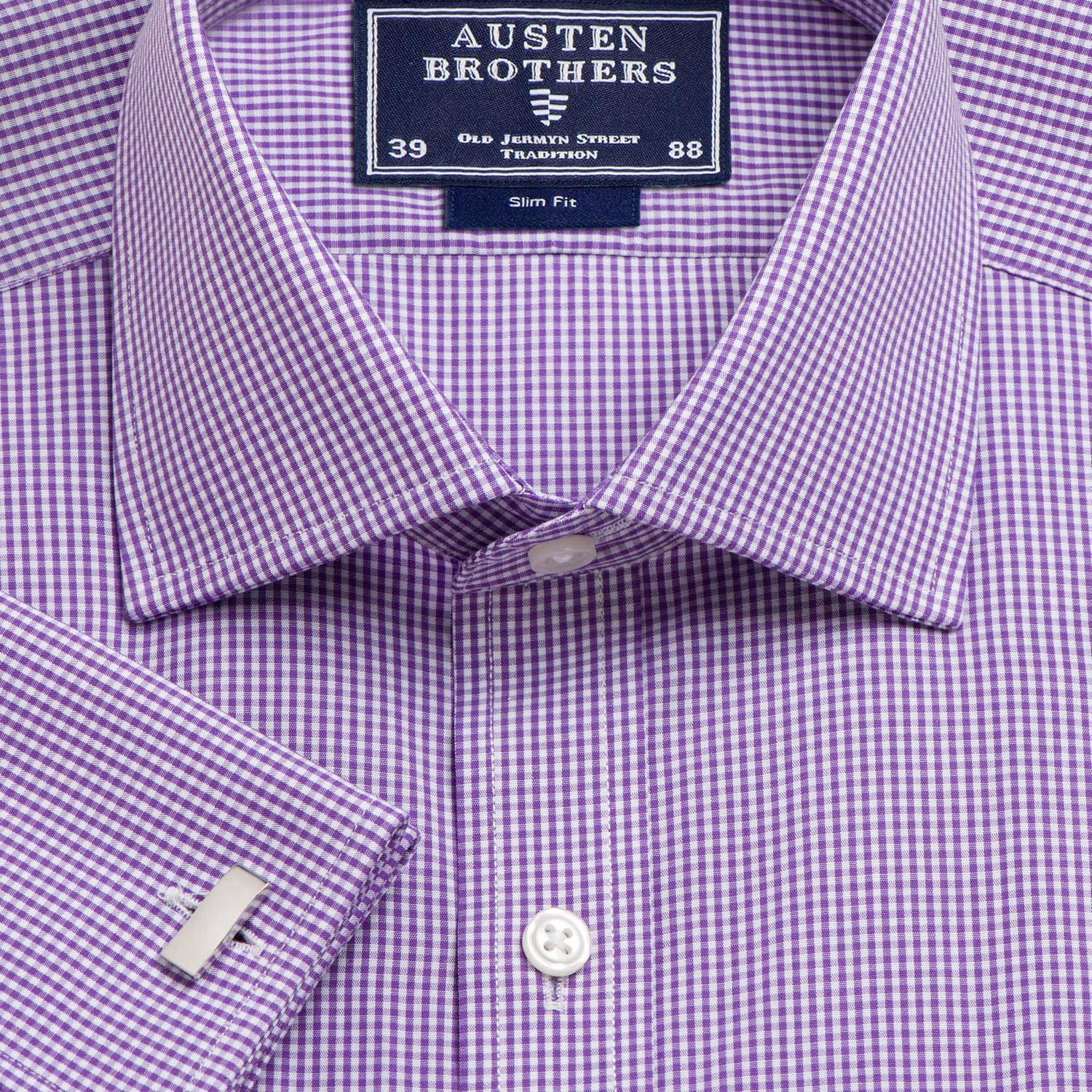 Purple Gingham Check Poplin