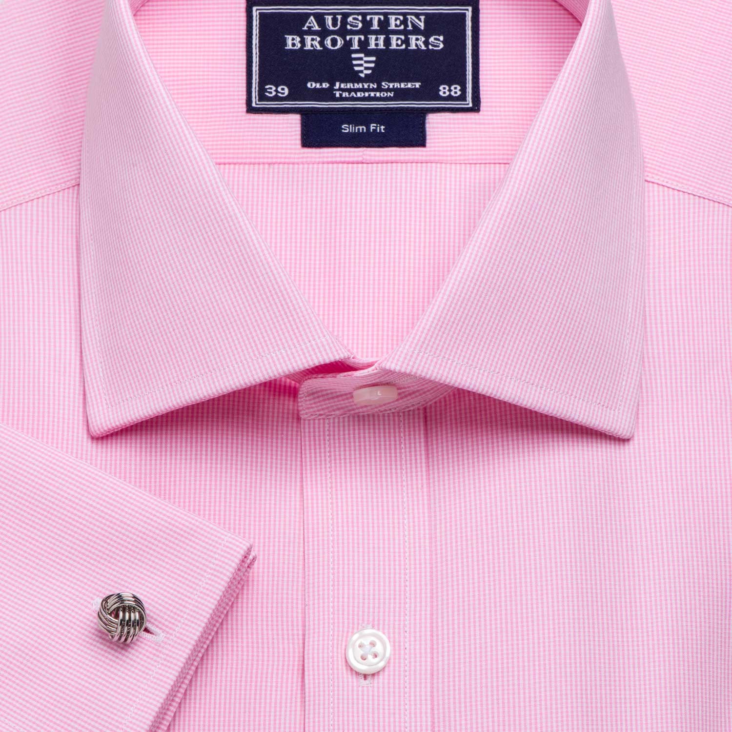 Pink Micro Check Poplin