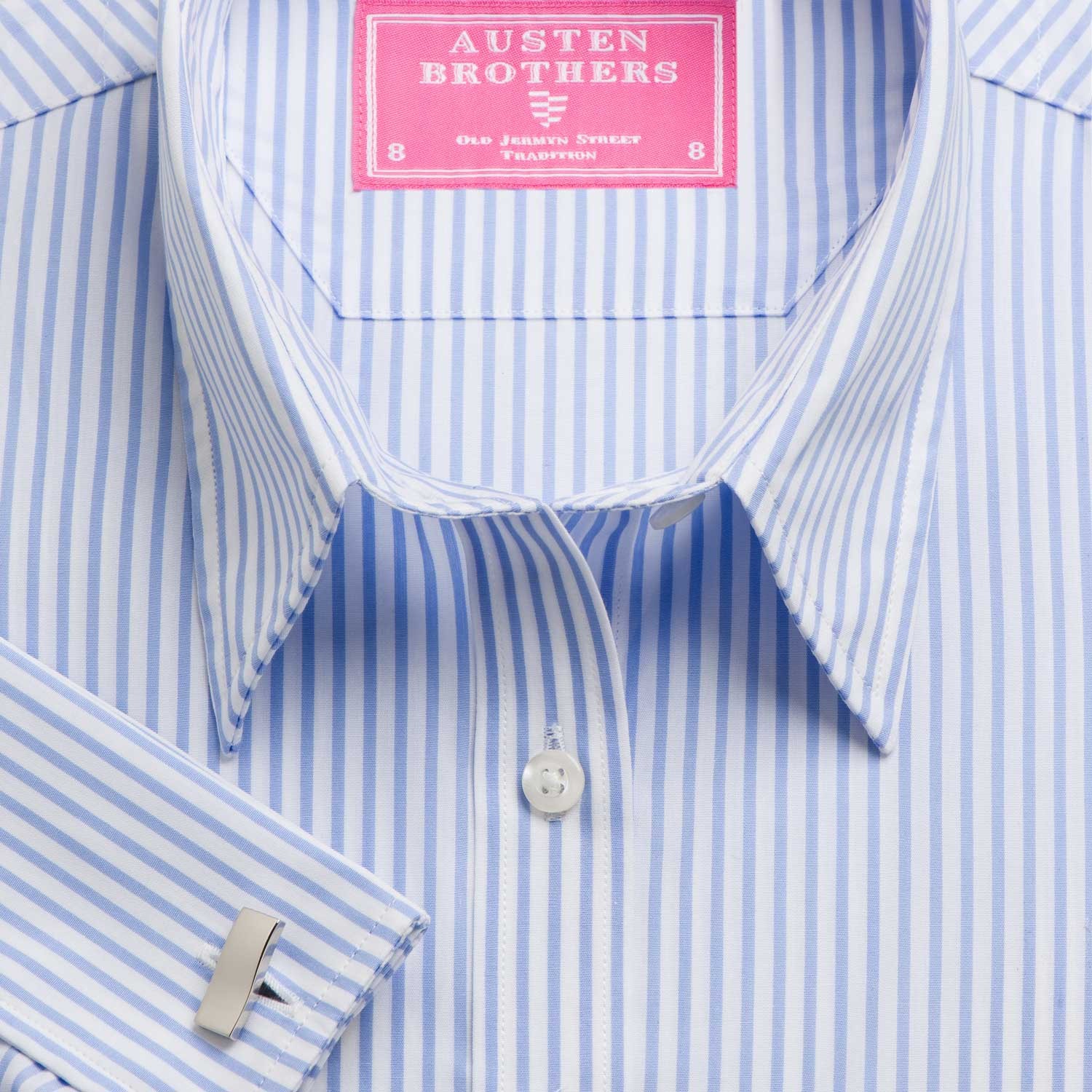 Sky Knightsbridge Stripe Poplin