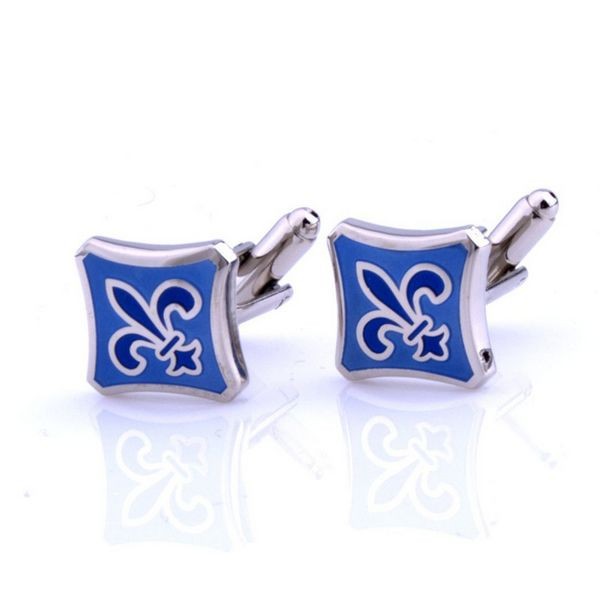 Silver on Blue Fleur de lys