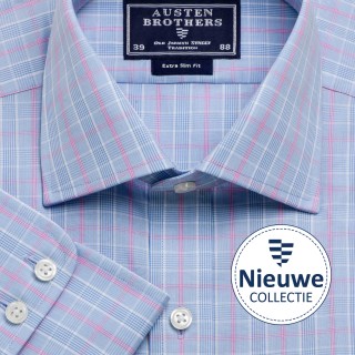 SKY & PINK KESWICK CHECK POPLIN