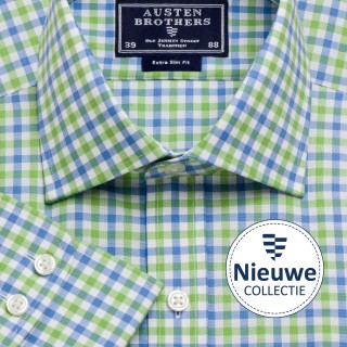 GREEN & SKY FROGMORE CHECK OXFORD