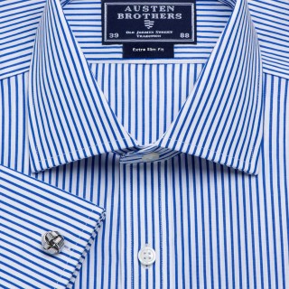 Blue Knightsbridge Stripe Poplin