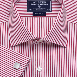 Red Knightsbridge Stripe Poplin