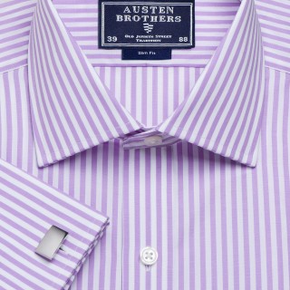 Lilac Bengal Stripe Poplin