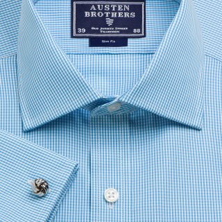 Aqua Bold Check Poplin