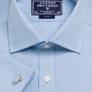 Sky Gingham Check Poplin