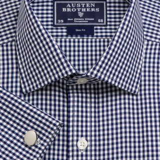 Navy Check Twill