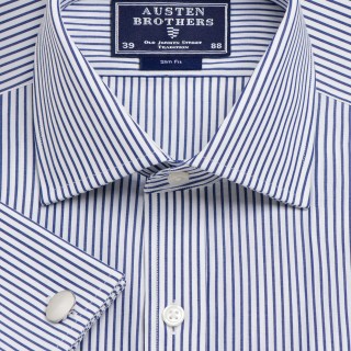 Navy Knightsbridge Stripe Poplin