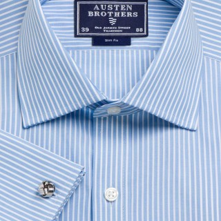 Sky Mayfair Stripe Poplin