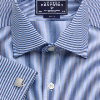 Blue & Navy Sackville Stripe Poplin