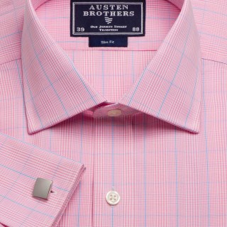 Pink & Sky London Check Poplin